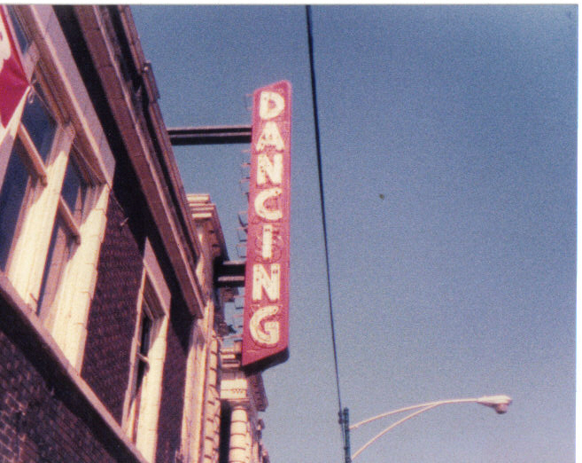 Dancing... (The Neon on this sign can still be seen. At night the neon alternated the words...Embassy - Dancing)